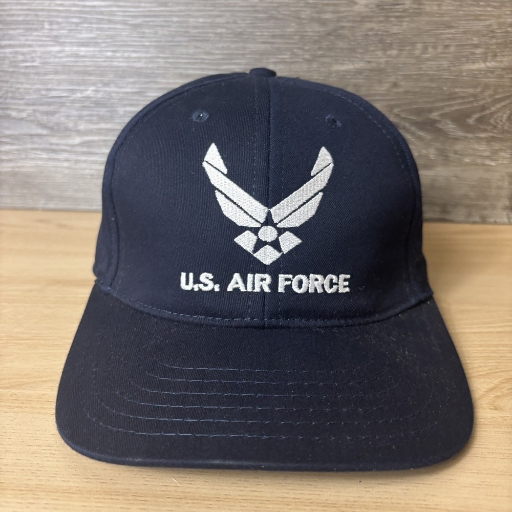 US Air Force Hat Cap Fitted Small Navy Blue Embroidered Military Mens USA